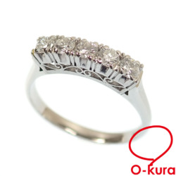 【中古】 ダイヤモンド リング レディース Pt900 16号 0.52ct 4.8g プラチナ 指輪