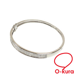 【中古】 ダイヤモンド バングル レディース K18WG 14.3g 18金 ホワイトゴールド 750