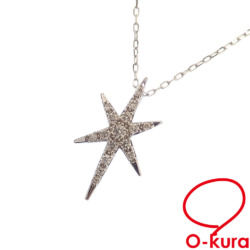 【中古】 ダイヤモンド ネックレス レディース K18WG 0.24ct 2.6g 18金 ホワイトゴールド 750