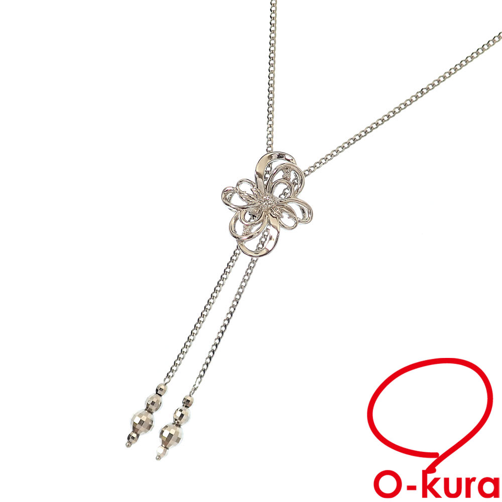 【中古】 ダイヤモンド ネックレス レディース Pt1000 0.03ct 7.6g プラチナ