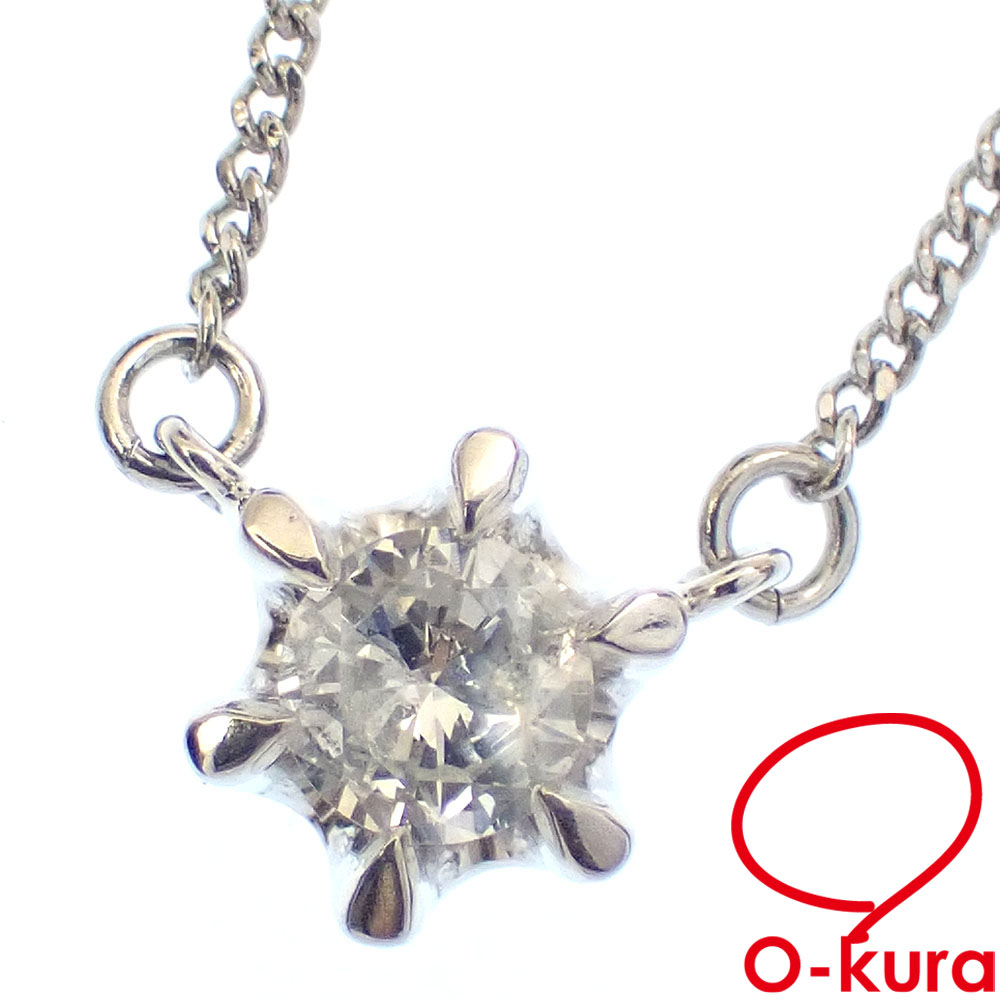 【中古】 ジュエリーマキ ダイヤモンド ネックレス レディース Pt850 0.21ct 2.9g プラチナ
