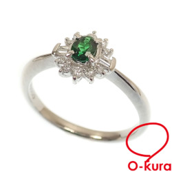 【中古】 トルマリン ダイヤモンド リング レディース Pt900 11.5号 D0.12ct 3.4g プラチナ 指輪