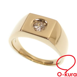 【中古】 ダイヤモンド 印台 リング レディース K18YG 19号 0.25ct 13.2g 18金 イエローゴールド 750 指輪