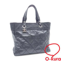 【中古】 シャネル ハンドバッグ パリビアリッツ MM レディース ブラック 黒 キャンバス