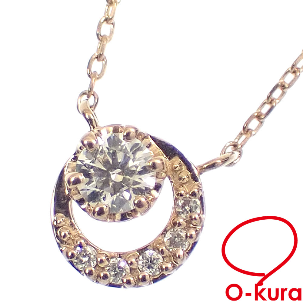 【中古】 ヴァンドーム青山 ダイヤモンド ネックレス レディース K18PG 1.1g 18金 750 ピンクゴールド