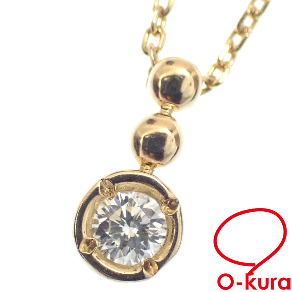【中古】 セイコージュエリー ダイヤモンド ネックレス レディース K18YG 0.15ct 2.8g 18金 750 イエローゴールド 1粒