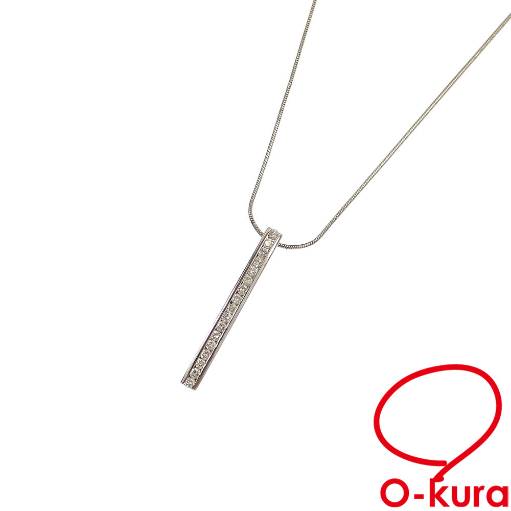 【中古】 ダイヤモンド ネックレス レディース Pt900 0.51ct 10.0g プラチナ