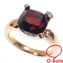 【中古】 ポンテヴェキオ ガーネット ダイヤモンド リング レディース K18PG 11号 D0.01ct 6.5g 18金 750 ピンクゴールド 指輪