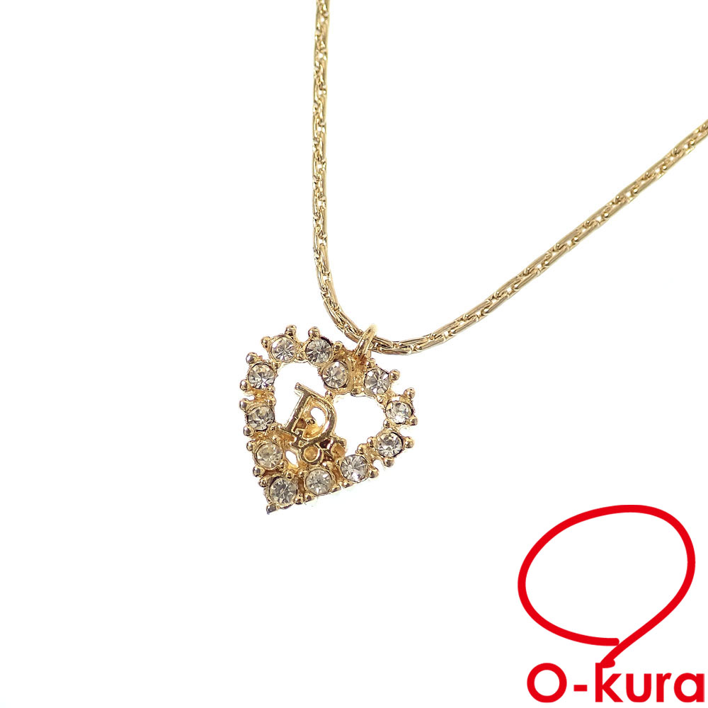 【中古】 クリスチャンディオール ラインストーン ネックレス レディース GP