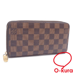【中古】 ルイ・ヴィトン ラウンドファスナー 長財布 ダミエエベヌ ジッピー・ウォレット レディース N41661