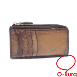 【中古】 ベルルッティ カードホルダー カリグラフィ メンズ ブラウン レザー カードケース カード入れ コインケース 小銭入れ