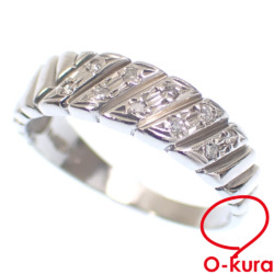 【中古】 ジュエリーマキ ダイヤモンド リング レディース Pt850 0.07ct 3.8g プラチナ 指輪