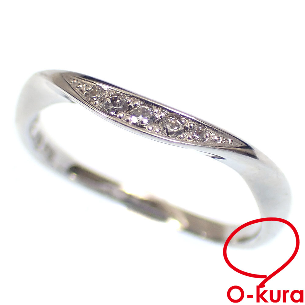 【中古】 透明石 リング レディース K10WG 9号 1.6g 10金 ホワイトゴールド 指輪
