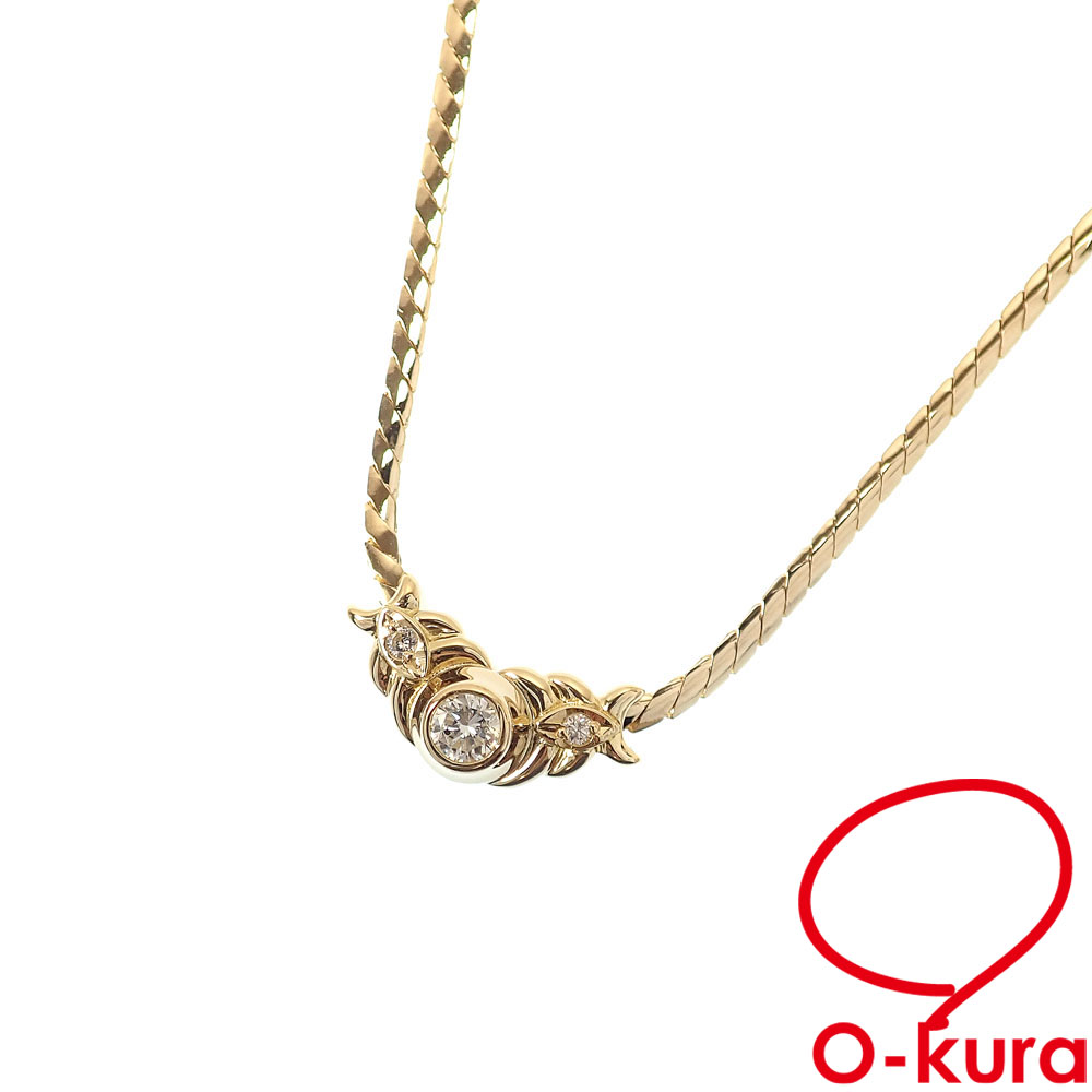 【中古】 ダイヤモンド ネックレス レディース K18YG 0.30ct 11.6g 18金 イエローゴールド 750