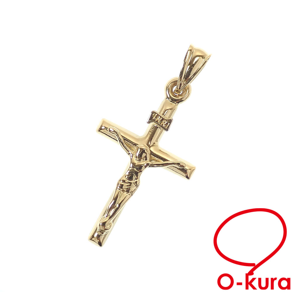 【中古】 クロスモチーフ ペンダントトップ レディース K18YG 1.1g 18金 イエローゴールド 750 十字架 ペンダントヘッド