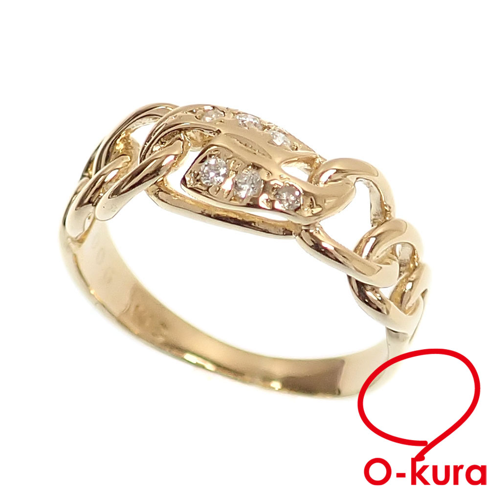 【中古】 ダイヤモンド リング レディース K18YG 7.5号 0.06ct 2.2g 18金 イエローゴールド 750 指輪