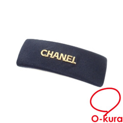 【中古】 シャネル バレッタ レディース ブラック 黒 サテン レザー GP ヘアアクセサリー 髪留め