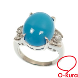 【中古】 ターコイズ ダイヤモンド リング レディース Pt900 14号 7.32ct 0.45ct 12.1g プラチナ 指輪