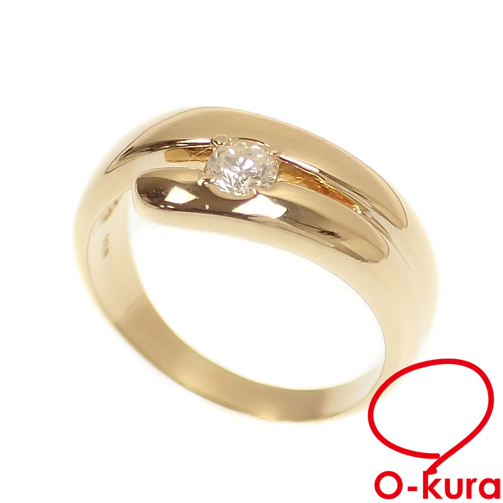 【中古】 ダイヤモンド リング レディース K18YG 12号 0.17ct 4.2g 18金 イエローゴールド 750 指輪