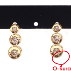【中古】 ダイヤモンド ピアス レディース K18YG 0.25ct/0.25ct 1.9g 18金 750 イエローゴールド