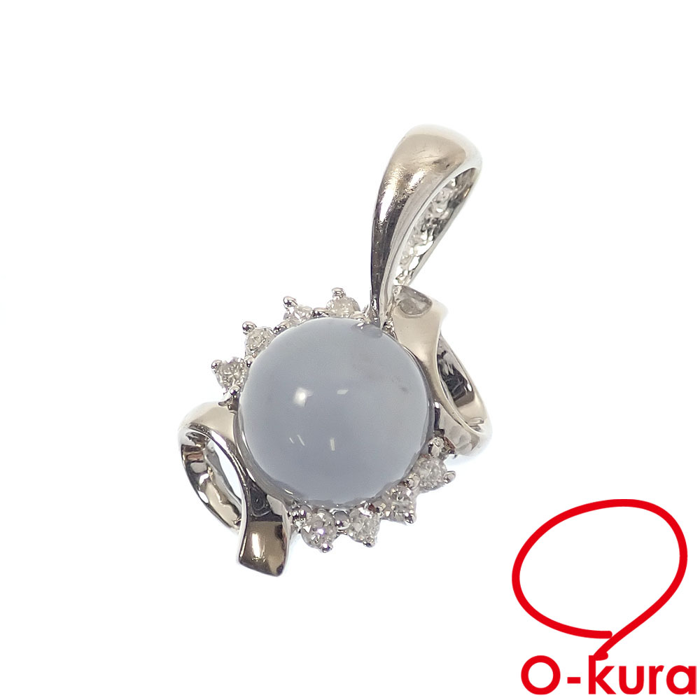 【中古】 色石 ペンダントトップ レディース K18WG 2.2g 18金 ホワイトゴールド 750 ペンダントヘッド