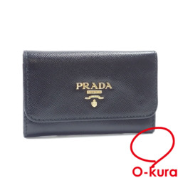 【中古】 プラダ 6連 キーケース レディース ネロ 黒 レザー 鍵入れ