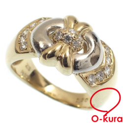 【中古】 ダイヤモンド リング レディース K18YG Pt900 14号 0.30ct 8.4g 18金 750 イエローゴールド プラチナ 指輪