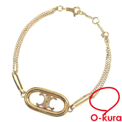 【中古】 セリーヌ トリオンフ ブレスレット レディース GP ゴールドカラー ロゴ
