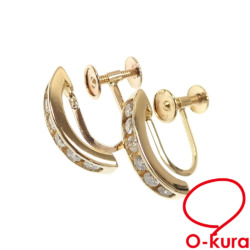 【中古】 ダイヤモンド イヤリング レディース K18YG 0.25/0.25ct 3.1g 18金 イエローゴールド 750