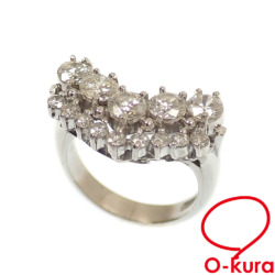 【中古】 ダイヤモンド リング レディース Pt900 6.5号 1.05ct 0.28ct 8.2g プラチナ 指輪