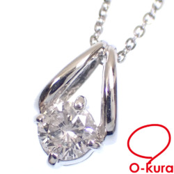 【中古】 ダイヤモンド ネックレス レディース Pt850 Pt900 0.39ct 2.7g プラチナ