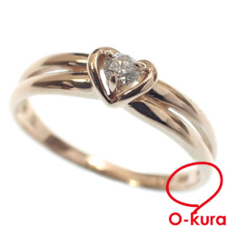 【中古】 クレージュ ハートモチーフ リング ダイヤモンド レディース K18PG 11号 0.07ct 1.9g 18金 750 ピンクゴールド 指輪