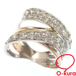 【中古】 ダイヤモンド リング レディース K18YG/PG Pt950 11号 1.00ct 8.1g 18金 750 イエローゴールド ピンクゴールド プラチナ 指輪