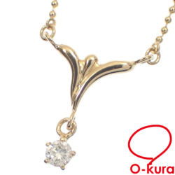 【中古】 ダイヤモンド ネックレス レディース K18YG 0.12ct 2.8g 18金 750 イエローゴールド