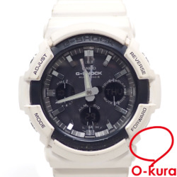 【中古】 カシオ 腕時計 G-SHOCK メンズ ソーラー ラバー GAW-100B 光充電式 電波時計 Gショック ホワイト 白