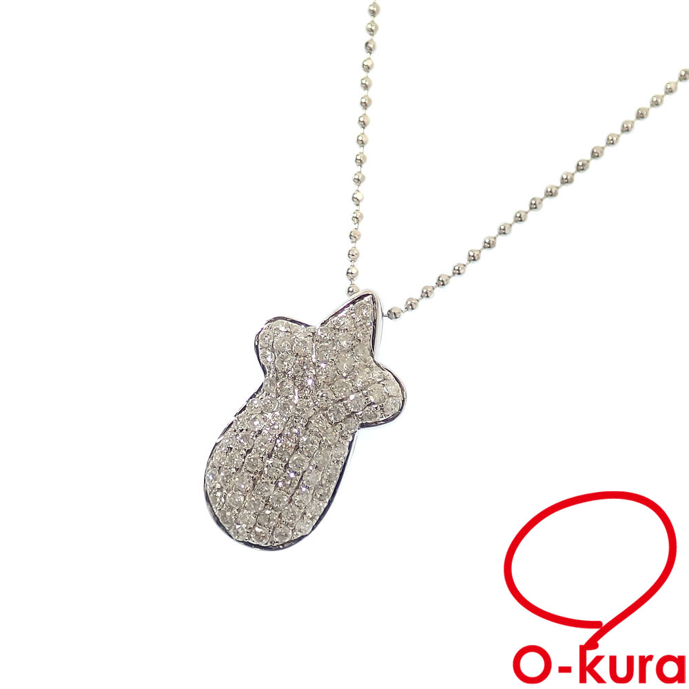 【中古】 ダイヤモンド ネックレス レディース K18WG 0.52ct 3.6g 18金 ホワイトゴールド 750