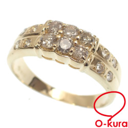 【中古】 ジュエリーマキ ダイヤモンド リング レディース K18YG 13号 0.55ct 3.4g 18金 750 イエローゴールド 指輪
