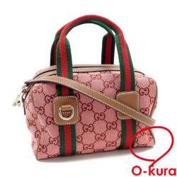 【中古】 グッチ ミニボストンバッグ レディース ピンク GGキャンバス 856055 ハンド ショルダー 2WAY 肩掛け 斜め掛け