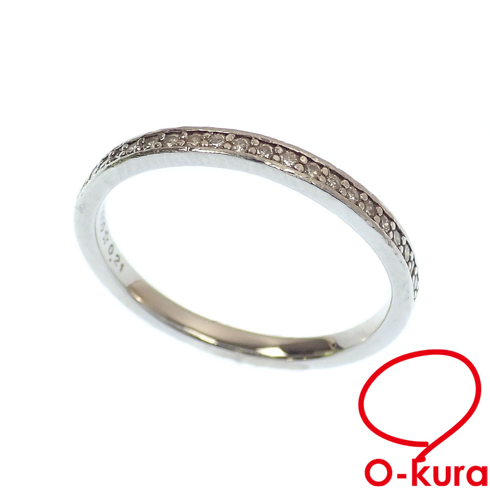 【中古】 ダイヤモンド リング レディース Pt900 18号 0.21ct 3.5g プラチナ 指輪