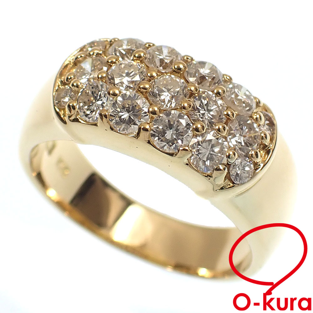 【中古】 セイコージュエリー ダイヤモンド リング レディース K18YG 13号 1.06ct 7.6g 18金 750 イエローゴールド 指輪