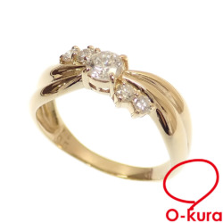 【中古】 ダイヤモンド リング レディース K18YG 15号 0.50ct 3.2g 18金 イエローゴールド 750 指輪