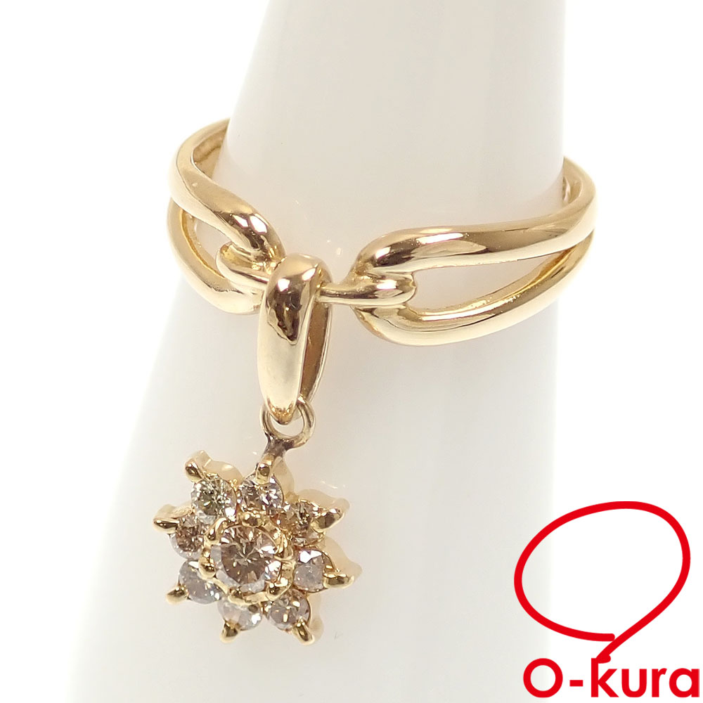 【中古】 ダイヤモンド リング レディース K18YG 12号 0.43ct 3.0g 18金 イエローゴールド 750 指輪