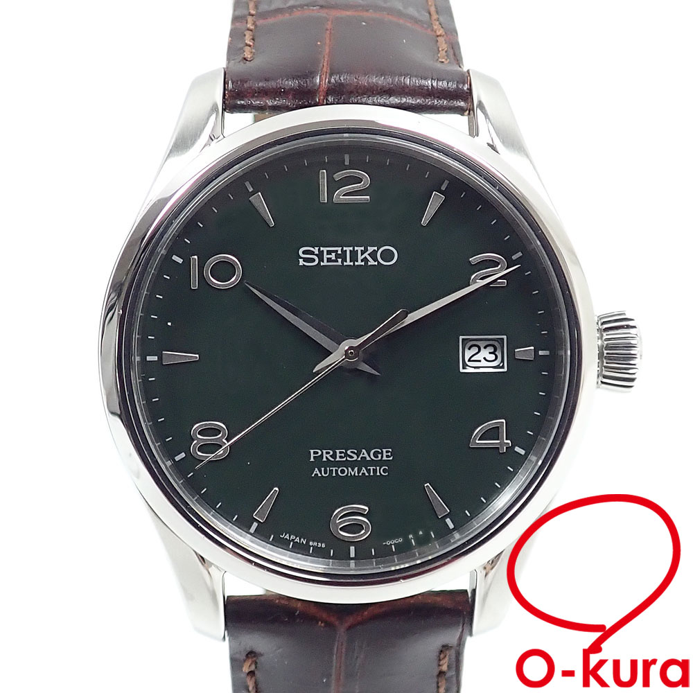 【中古】 セイコー 腕時計 プレサージュ メンズ オートマ SS 革ベルト SARX063 自動巻き 社外ベルト