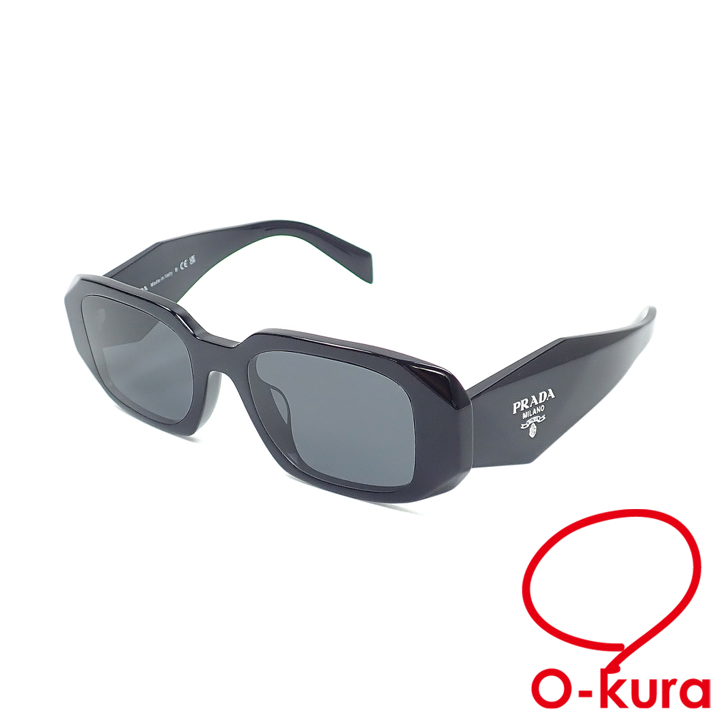 【中古】 プラダ シンボル サングラス レディース ブラック 黒 アセテート SPR17W メガネ 眼鏡 アイウェア