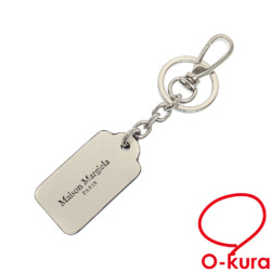 【中古】 メゾンマルジェラ キーリング ホワイト ブラック レザー キーホルダー バッグチャーム レディース メンズ 男女兼用