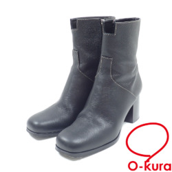 【中古】 エルメス フラトゥーズブーツ レディース ブラック 黒 23.5cm 36 1/2 レザー ショートブーツ 古着 アパレル 靴