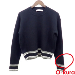 【中古】 クリスチャンディオール セーター ロゴバンド カシミヤニット レディース 長袖 カシミヤ他 ブラック 黒 サイズ34 古着 アパレル トップス 洋服