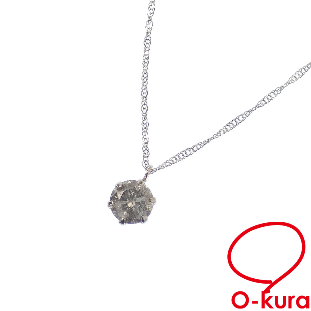 【中古】 ダイヤモンド ネックレス レディース Pt850 Pt900 0.30ct 0.9g プラチナ