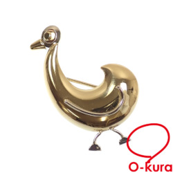 【中古】 アヒルモチーフ ブローチ レディース K18YG 3.6g 18金 イエローゴールド 750