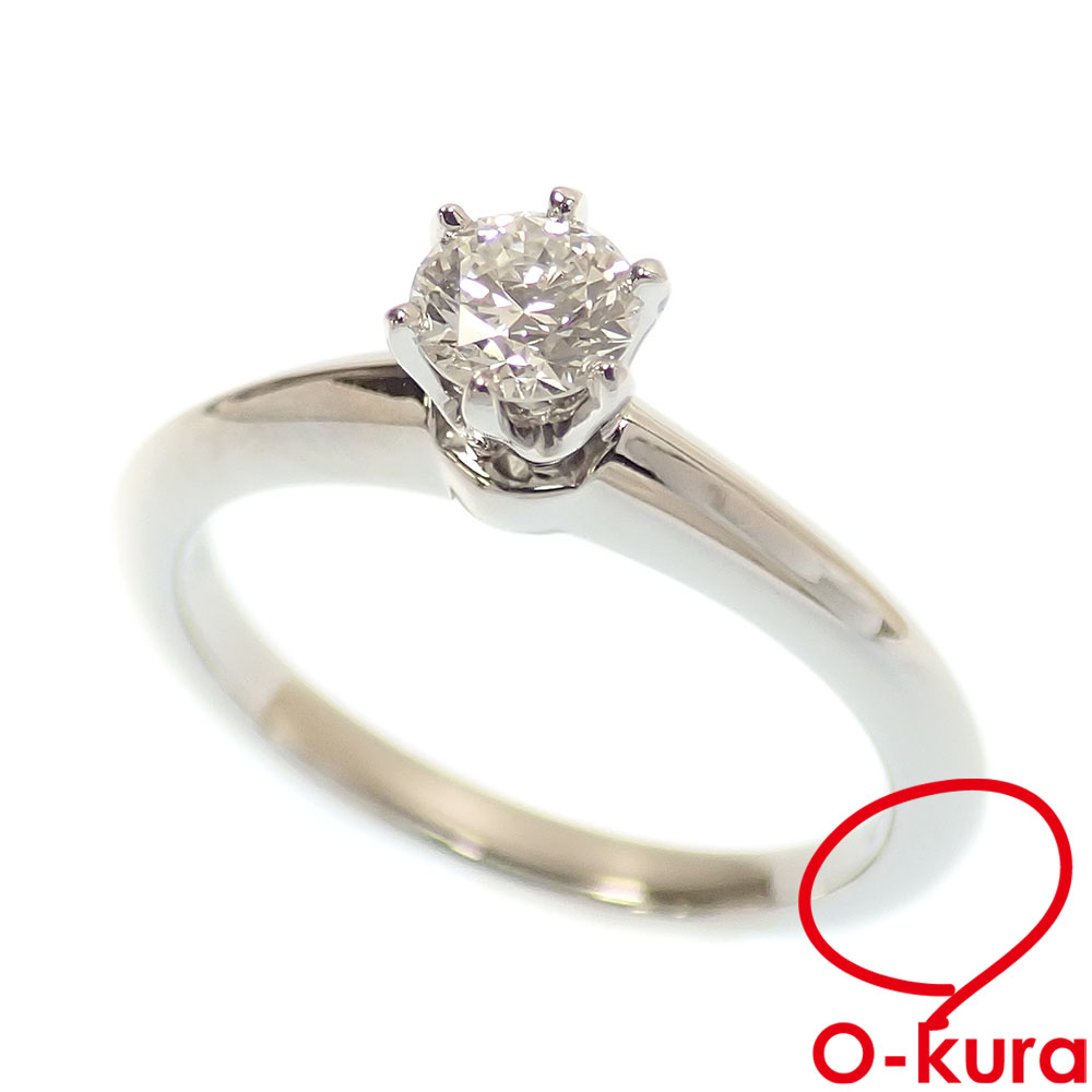【中古】 ティファニー ソリティア リング レディース ダイヤモンド Pt950 9号 D0.31ct 4.5g プラチナ 立爪 一粒 指輪